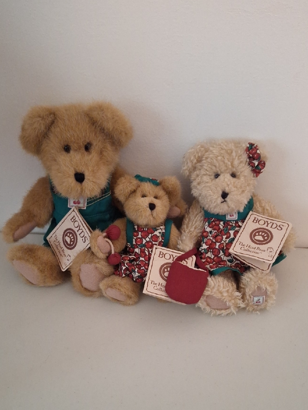 3 Boyds Bears - C.J. Cherrybeary, Tia Cherrybeary, & Kay Cherrybeary. NWT